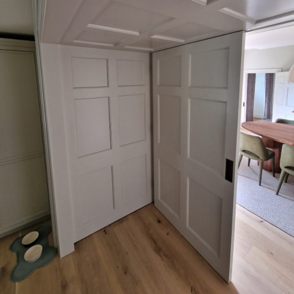 Internal wood doors and ceiling